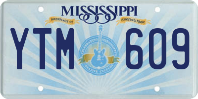MS license plate YTM609