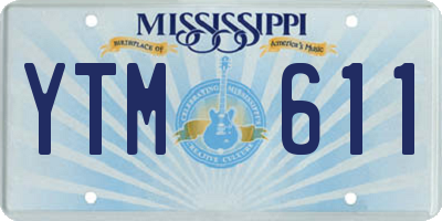MS license plate YTM611