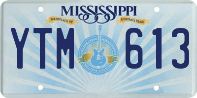 MS license plate YTM613