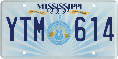 MS license plate YTM614