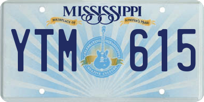 MS license plate YTM615