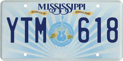 MS license plate YTM618