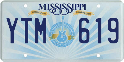 MS license plate YTM619