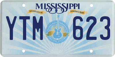 MS license plate YTM623