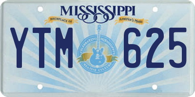 MS license plate YTM625