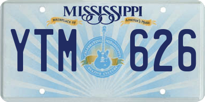 MS license plate YTM626