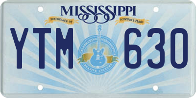 MS license plate YTM630