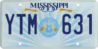 MS license plate YTM631