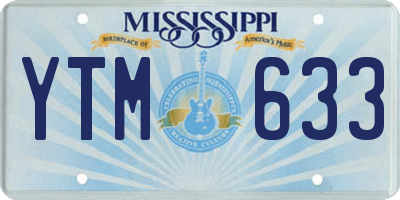 MS license plate YTM633