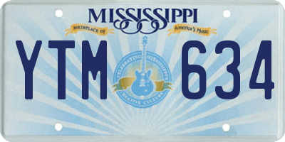 MS license plate YTM634
