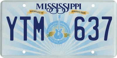 MS license plate YTM637