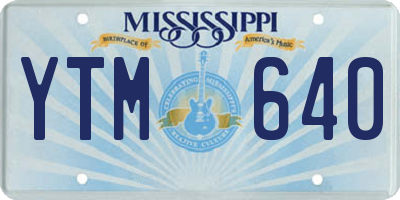 MS license plate YTM640