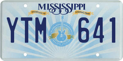 MS license plate YTM641
