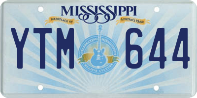 MS license plate YTM644
