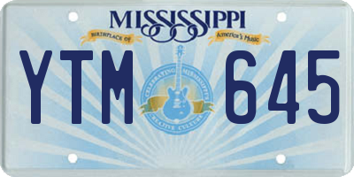 MS license plate YTM645