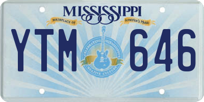MS license plate YTM646