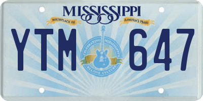 MS license plate YTM647
