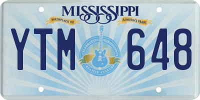 MS license plate YTM648