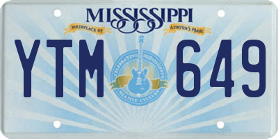 MS license plate YTM649