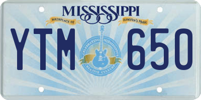 MS license plate YTM650