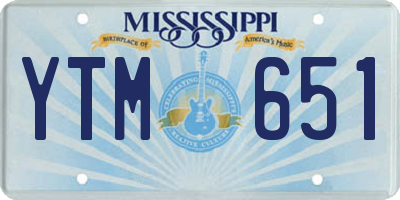 MS license plate YTM651
