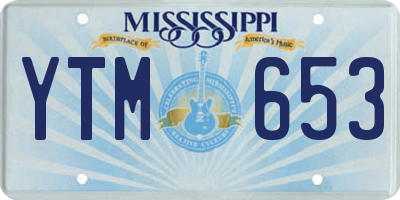 MS license plate YTM653