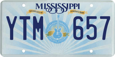 MS license plate YTM657