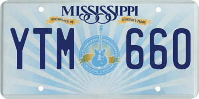 MS license plate YTM660