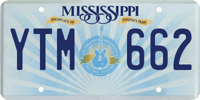 MS license plate YTM662
