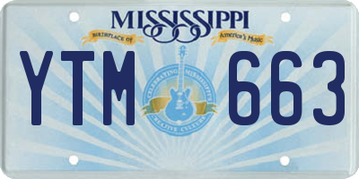 MS license plate YTM663