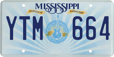 MS license plate YTM664
