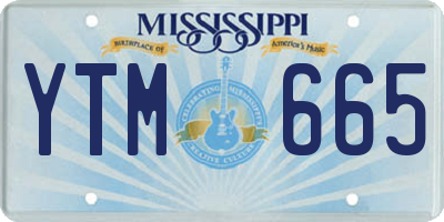 MS license plate YTM665