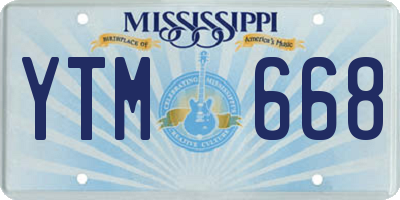 MS license plate YTM668