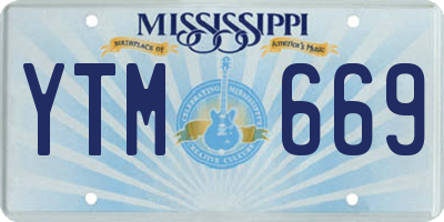 MS license plate YTM669