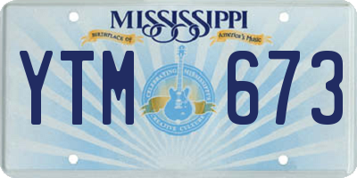 MS license plate YTM673