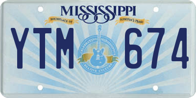 MS license plate YTM674