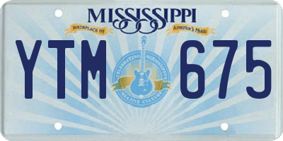 MS license plate YTM675