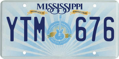 MS license plate YTM676