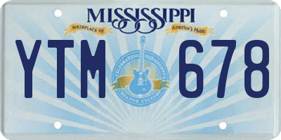 MS license plate YTM678