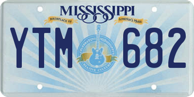 MS license plate YTM682