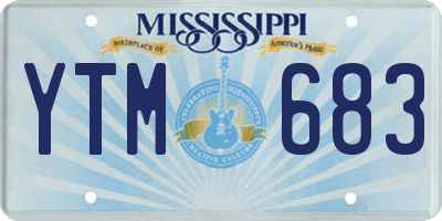 MS license plate YTM683