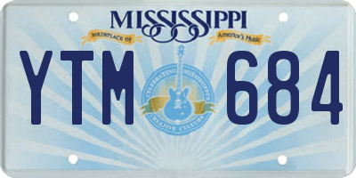 MS license plate YTM684