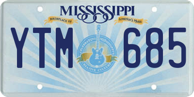 MS license plate YTM685