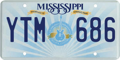 MS license plate YTM686