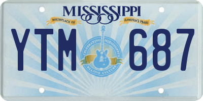 MS license plate YTM687
