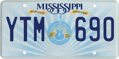 MS license plate YTM690