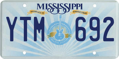 MS license plate YTM692