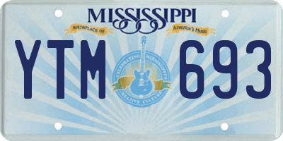MS license plate YTM693
