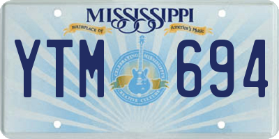 MS license plate YTM694
