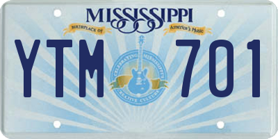 MS license plate YTM701